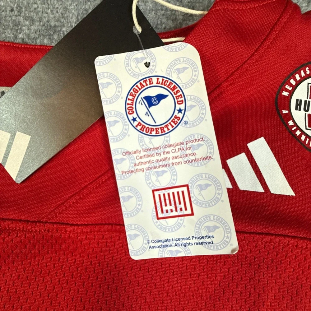 Adidas Nebraska Cornhuskers Raiola #15 Mens Large Football Jersey Red White NWT